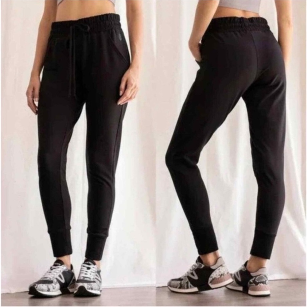 Free People Movement Pants Joggers Sweatpants Drawstring Medium Black Cotton